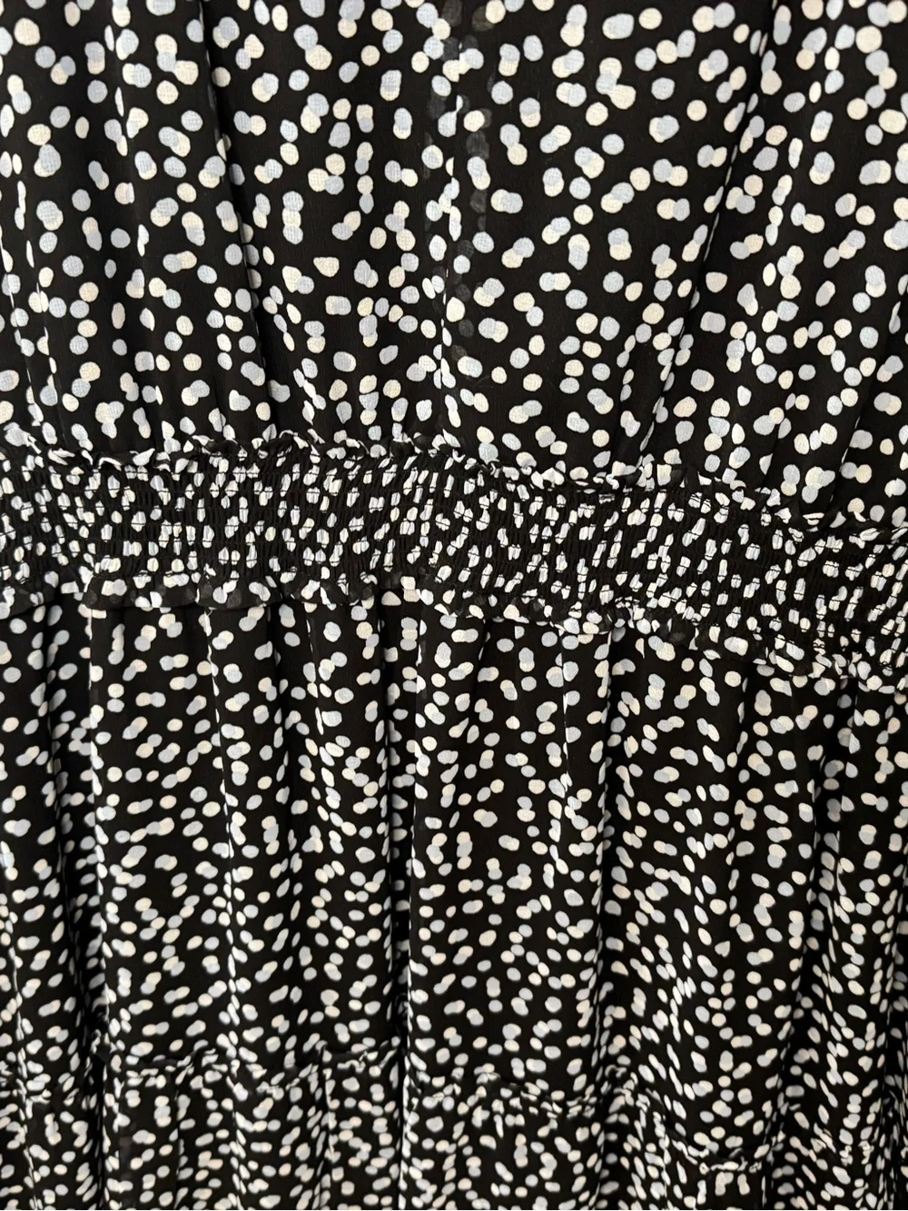 Plus Size Printed Dot V-Neck Women's Dress with Flutter Sleeves, Tier Skirt - 3x